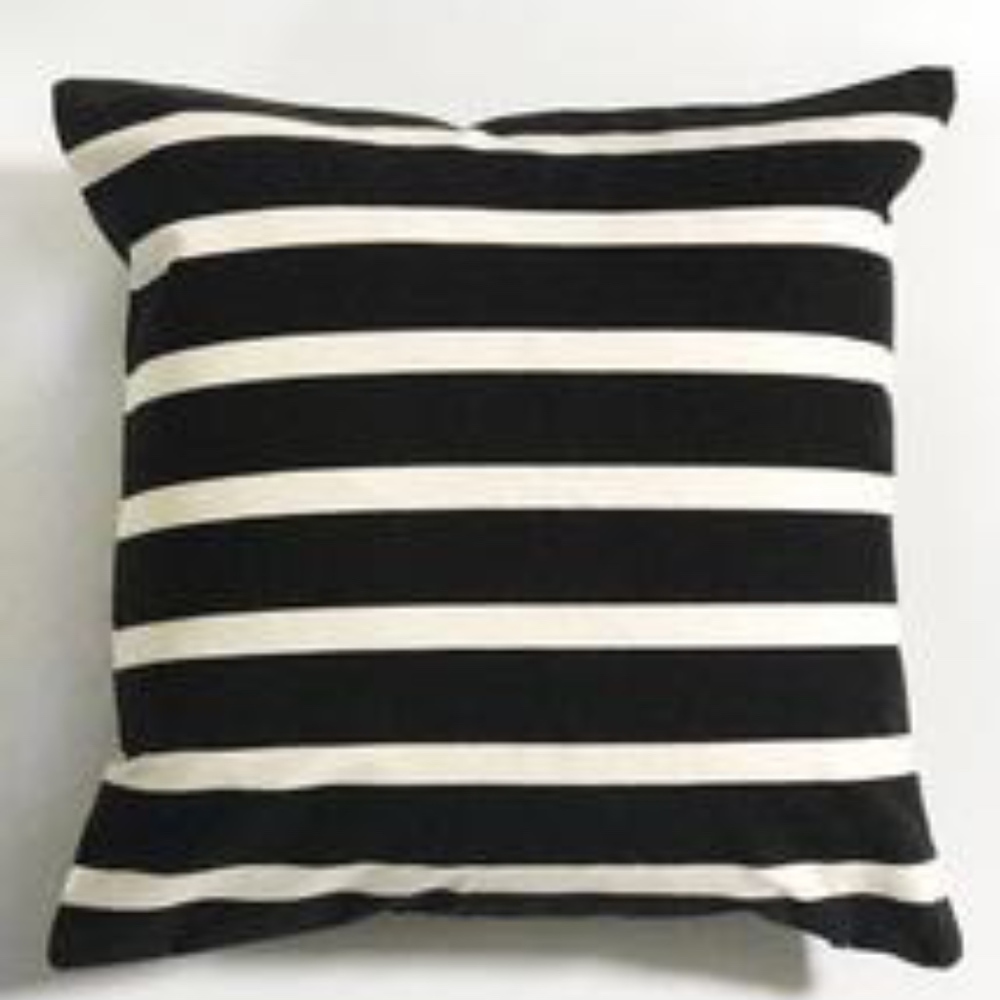 indoor/ outdoor black & white stripe pillow cover